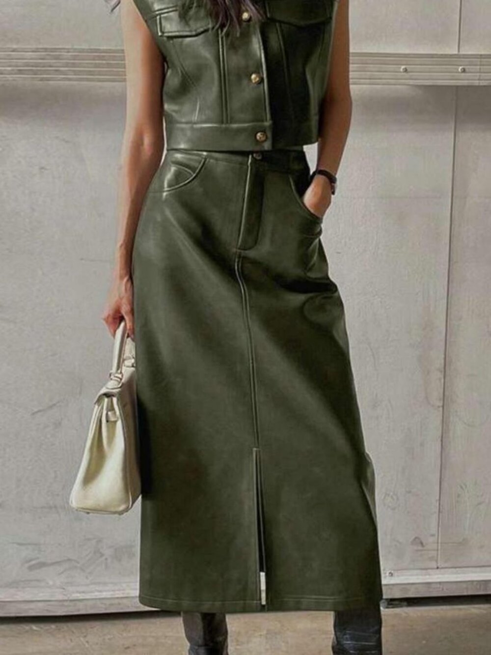 DAZY Women's Khaki and Green Sleeveless Maxi Dress — Size 0